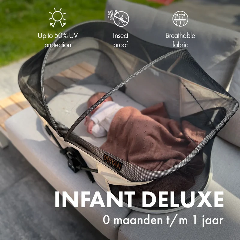 Deryan Infant Deluxe BabyBox Campingbedje - Cream + Inclusief Matras en klamboe