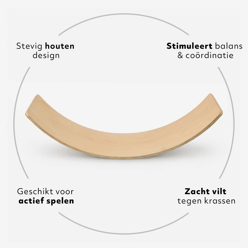 Balance Board Hout met Vilt 90 cm (Tweede kans)