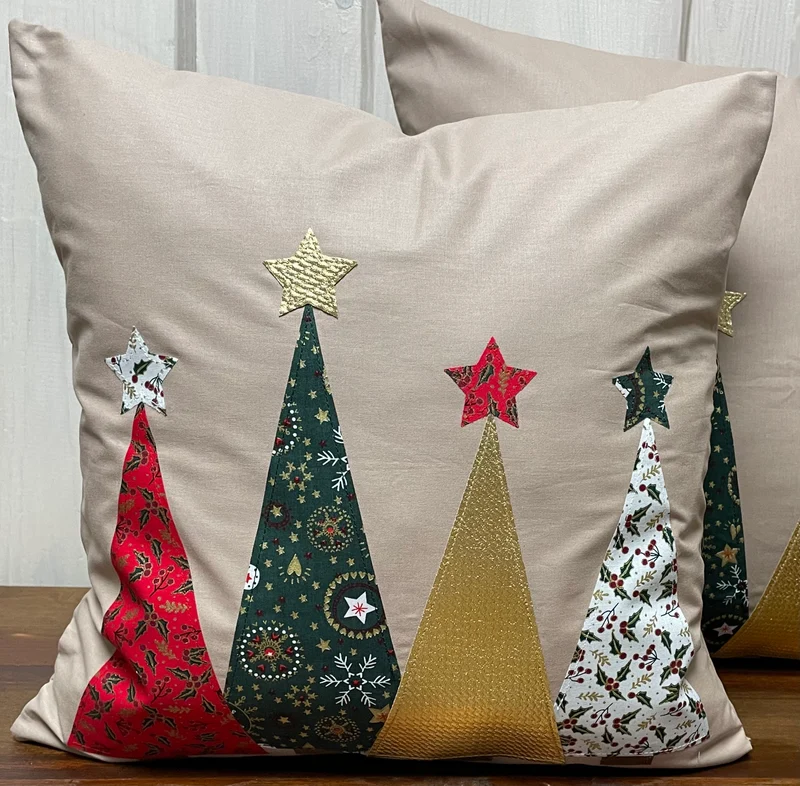1x Weihnachtliche Landhausstil Kissenhülle * Kissenbezug * Dekokissen * beige weiß gestreift