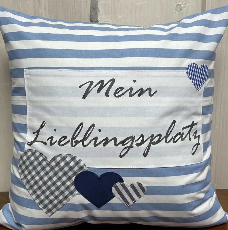 Landhausstil Kissenhülle * Kissenbezug * Dekokissen * Mein Lieblingsplatz *