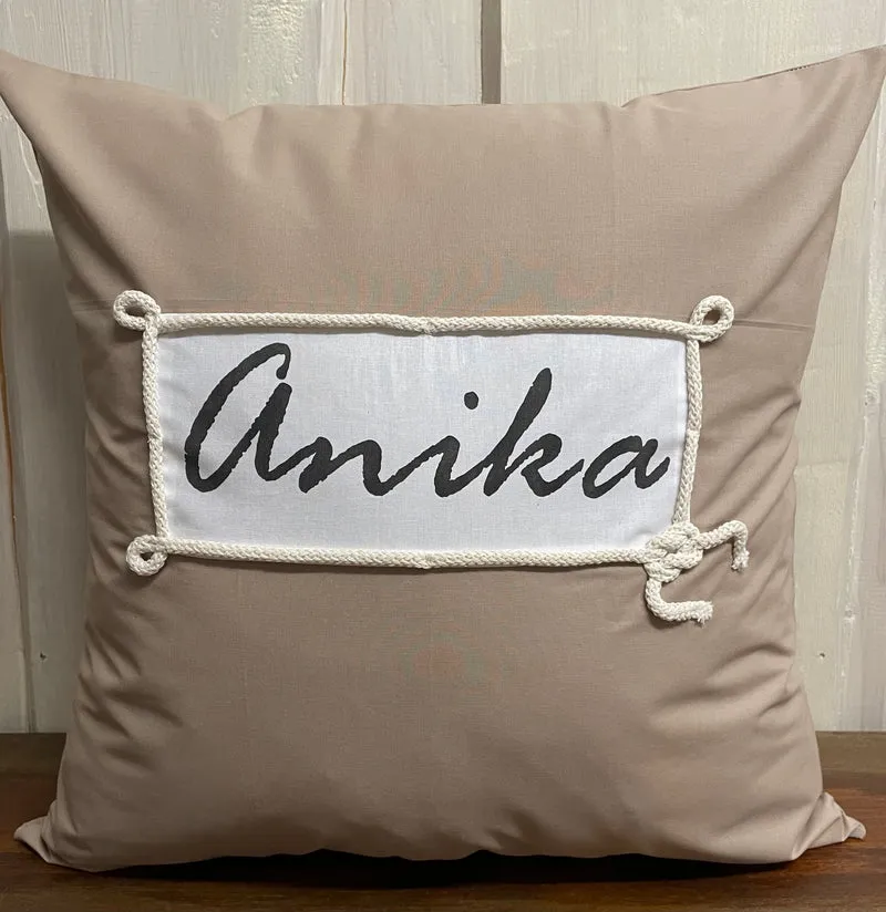 1x Personalisierte Kissenhülle, Landhausstil Kissenhülle * Kissenbezug * Dekokissen * beige