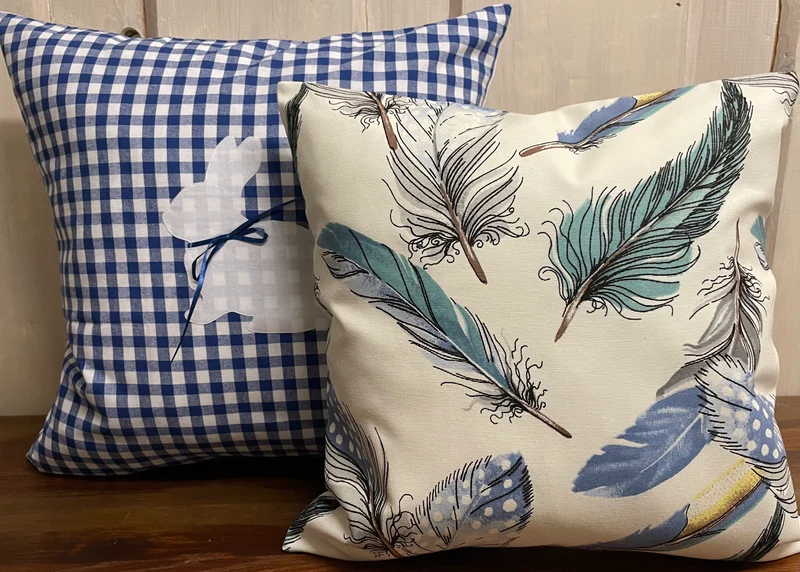 Landhausstil Kissenhülle * Kissenbezug * Dekokissen * bunte Feder Muster