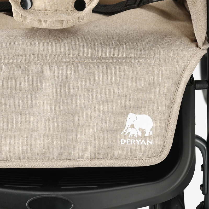DERYAN Luxe Elena Dubbele buggy - Nougat (Tweede kans)