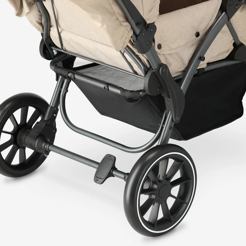 DERYAN Luxe Elena Dubbele buggy - Nougat (Tweede kans)