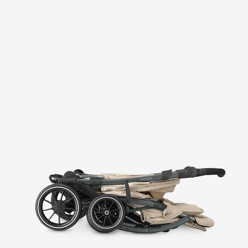 DERYAN Luxe Elena Dubbele buggy - Nougat (Tweede kans)