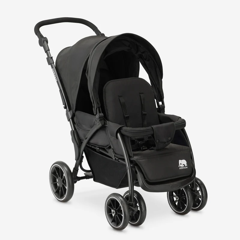 DERYAN Luxe Elena Doppelbuggy - Schwarz