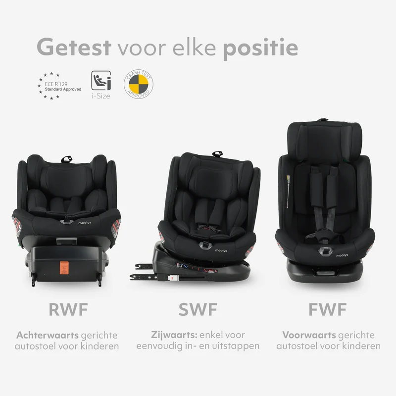 Kaya Luxe Autostoel I-Size - 360° Draaibaar - Isofix - Zwart