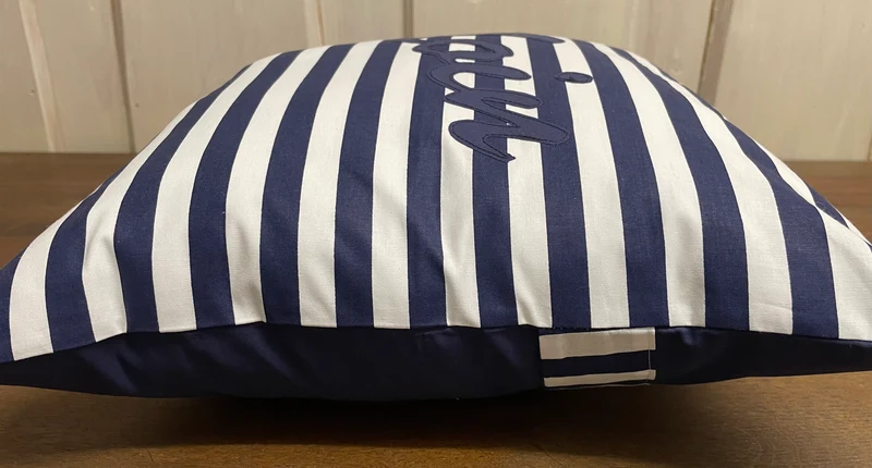 1x Maritime Kissenhülle, Landhausstil Kissenbezug, Anker blau/weiß