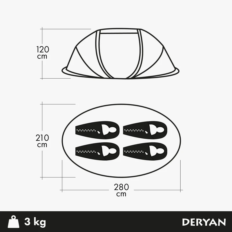 Pop Up Tent - 2000MM waterkolom - Cream (Tweede kans)