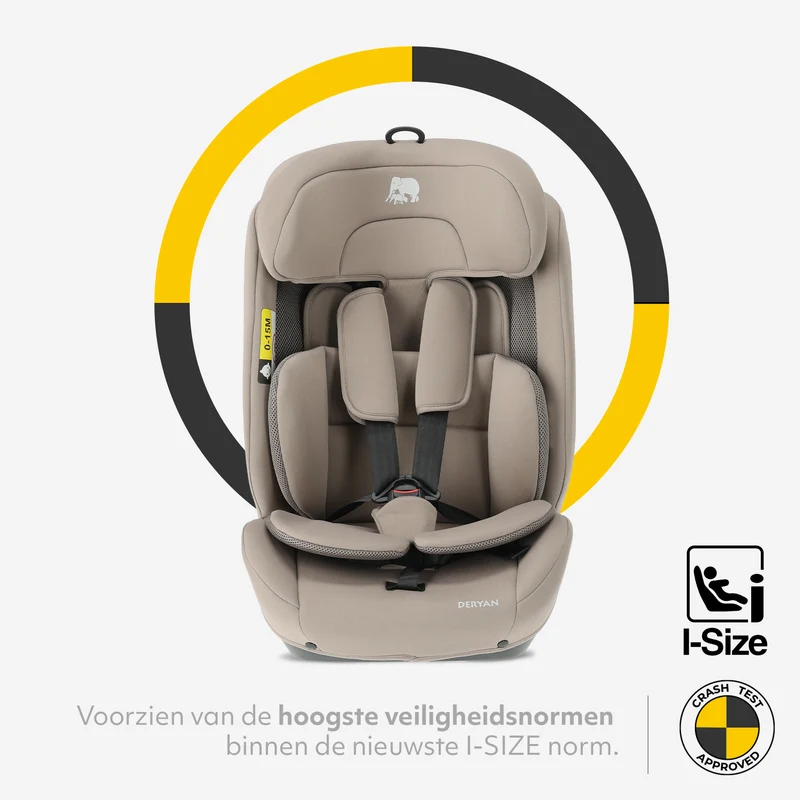 Carter Luxe i-Size/isofix Autostoel 76-150 cm - 9-36 kg - Diepe zitting - Afstelbare hoofdsteun - Veiligheidssystemen - Eenvoudig te reinigen - Groep 1/2/3 - Truffle Nougat