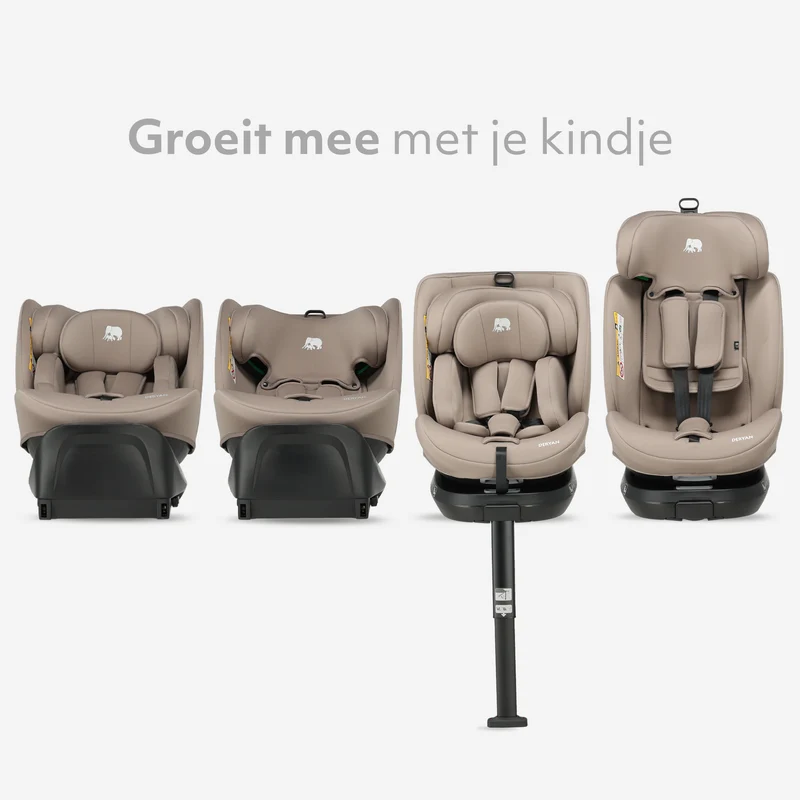 Carly Luxe i-Size Autostoel - 0-36kg - Isofix + steunpoot - 360 draaibaar - Truffle Nougat