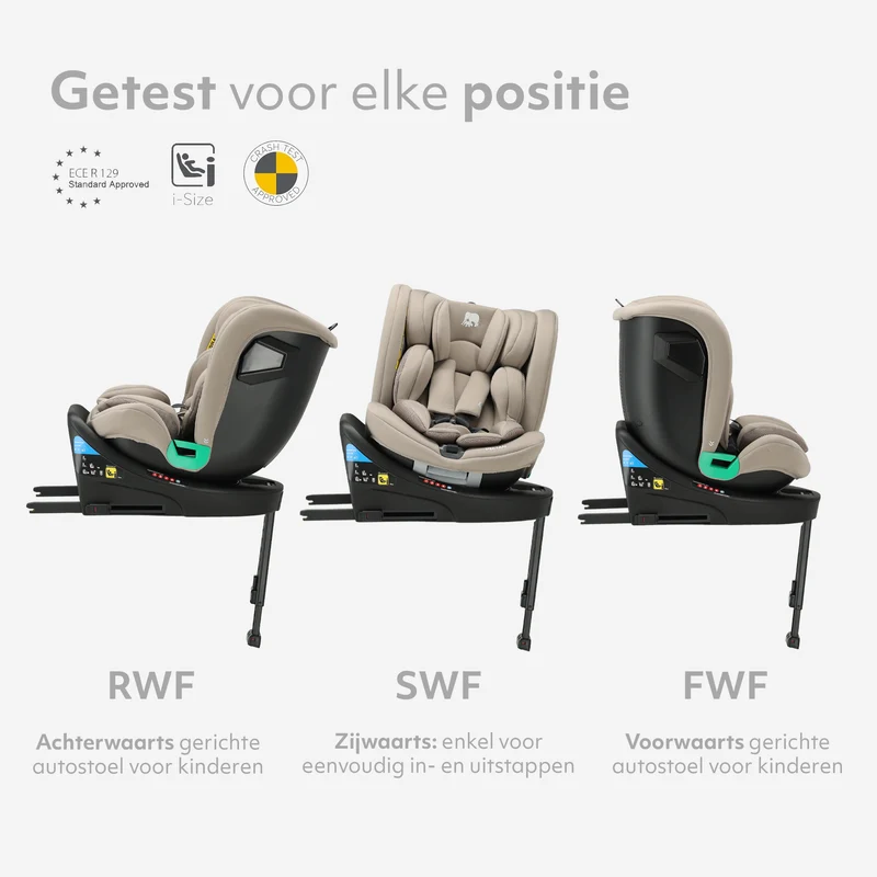 Chase Luxe i-Size Autostoel - 0-36kg - Isofix steunpoot - 360 draaibaar - Truffle Nougat