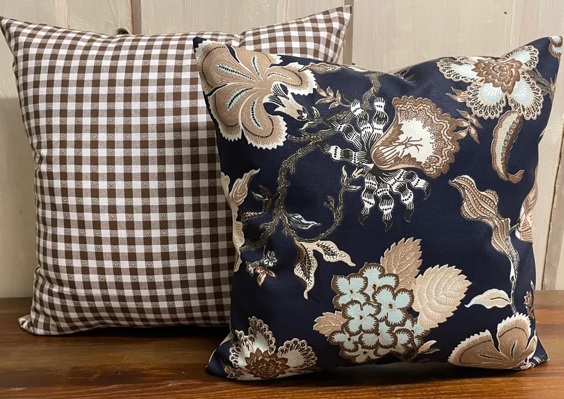 Landhausstil Kissenhülle * Kissenbezug * Dekokissen * Blumenmuster blau/beige