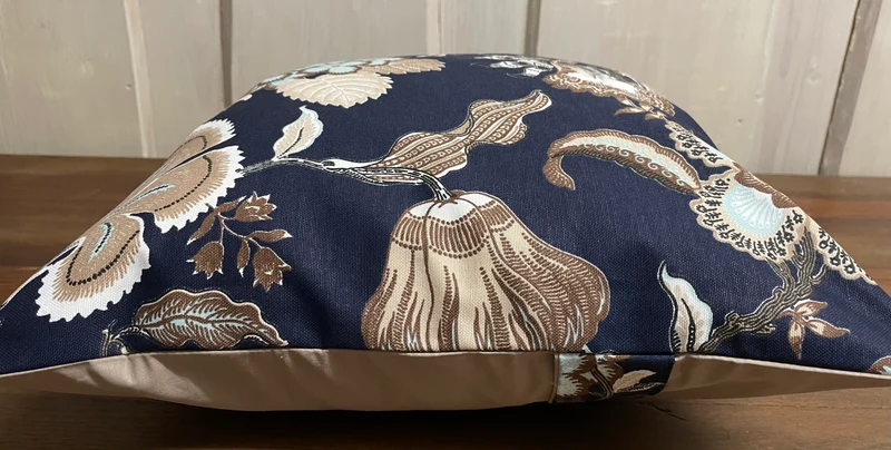 Landhausstil Kissenhülle * Kissenbezug * Dekokissen * Blumenmuster blau/beige