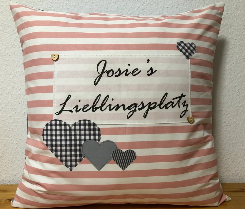 Personalisierte Kissenhülle, Landhausstil Kissenbezug Dekokissen * …. Lieblingsplatz *