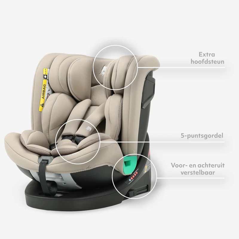 Colin Luxe I-size Autostoel - Groep 0-1-2-3 - Isofix - Draaibaar 360° - Truffle Nougat