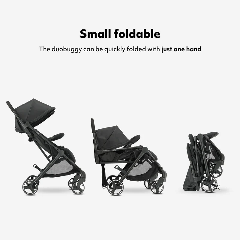 Mooiys Tess Twin Duo Buggy - Inclusief regenhoes - Inclusief Draagtas - Zwart