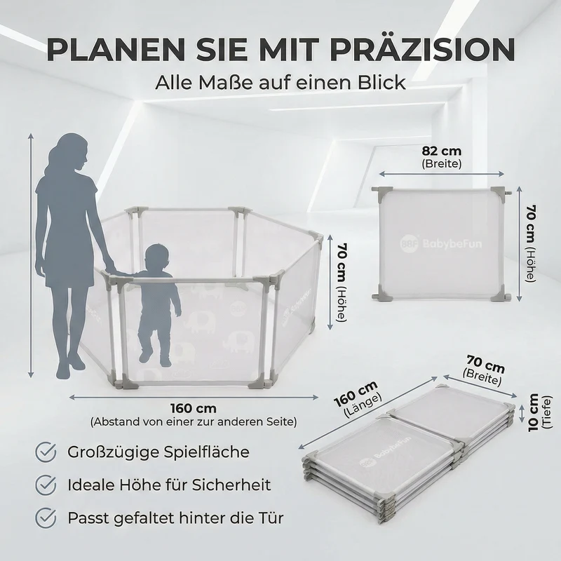 Faltbarer Laufstall für Babys und Kleinkinder