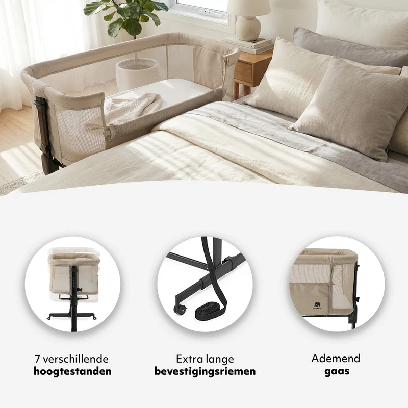 Co-Sleeper Snoozy Wiege – Sand Melange