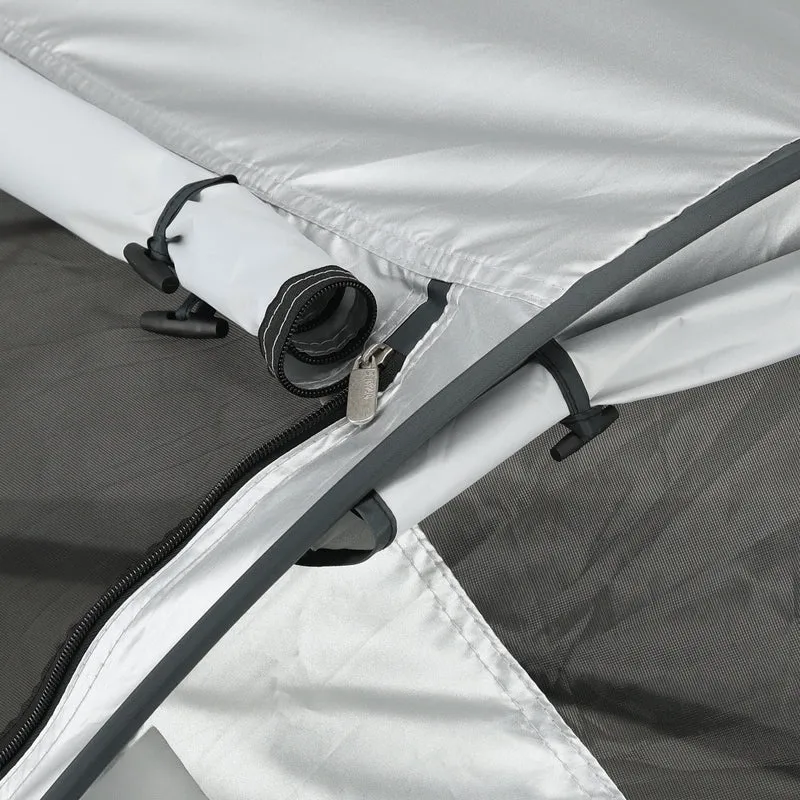 Deryan Kleinkind-Luxus-Campingbett - Inklusive selbstaufblasbarer Matratze - Silber