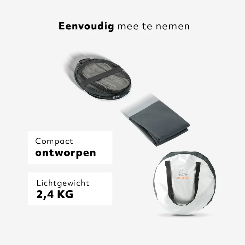 Deryan Kleinkind-Luxus-Campingbett - Inklusive selbstaufblasbarer Matratze - Silber