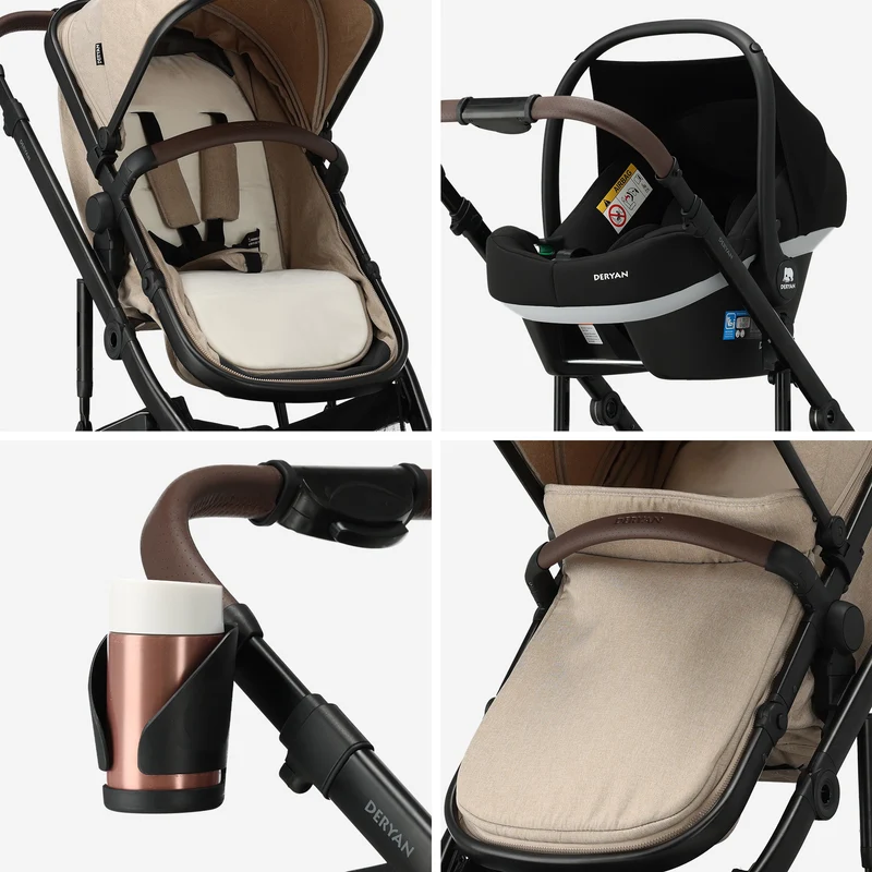 Noa 3-in-1-Kinderwagen Nougat