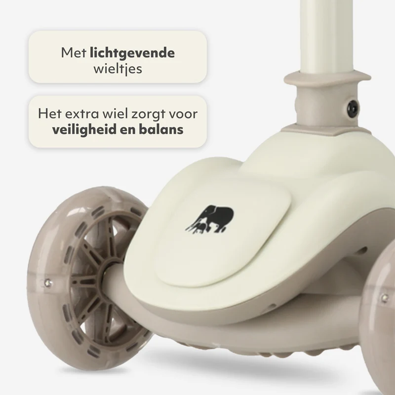 Harvey Kinder-Tretroller mit 3 Rädern – Altersgruppe 3+ – max. 50 kg – LED-Beleuchtung in den Rädern – höhenverstellbar 65–70–75–80 cm – Grau