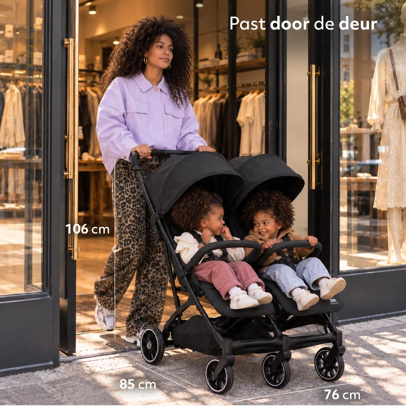Deryan Luxe Rolo X2 Double Buggy - Duo Buggy - Schwarz