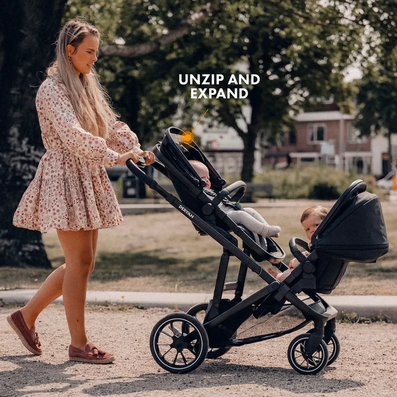 Deryan Evy V2 Kinderwagen - Duo Kinderwagen Schwarz