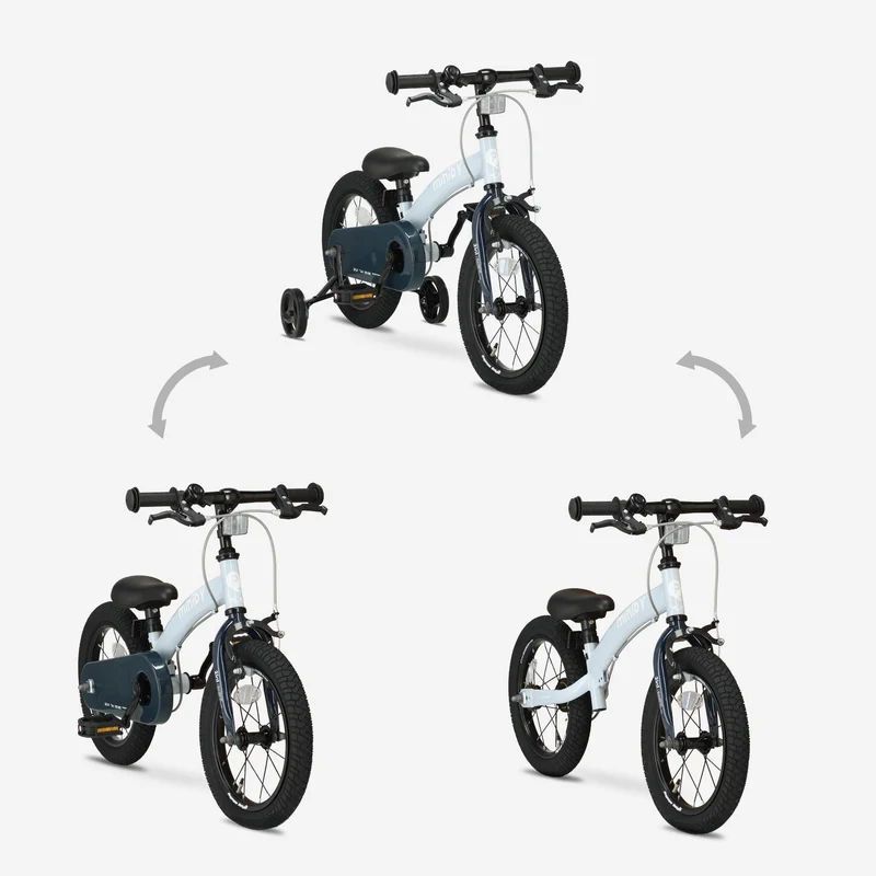Qplay Miniby Kinderfahrrad 14 Zoll - 3 in 1 - Balance Fahrrad - Blau