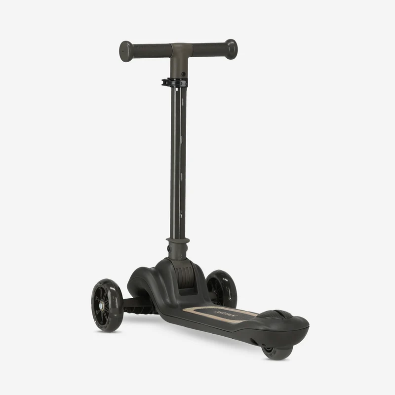 Harvey Kinder-Tretroller mit 3 Rädern – Altersgruppe 3+ – max. 50 kg – LED-Beleuchtung in den Rädern – höhenverstellbar 65–70–75–80 cm – Schwarz 4,6