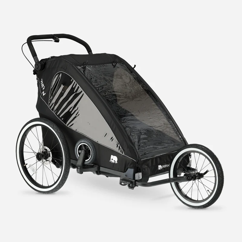Luxe Fietskar V2 - Wandelwagen - Hardloopkinderwagen Zwart