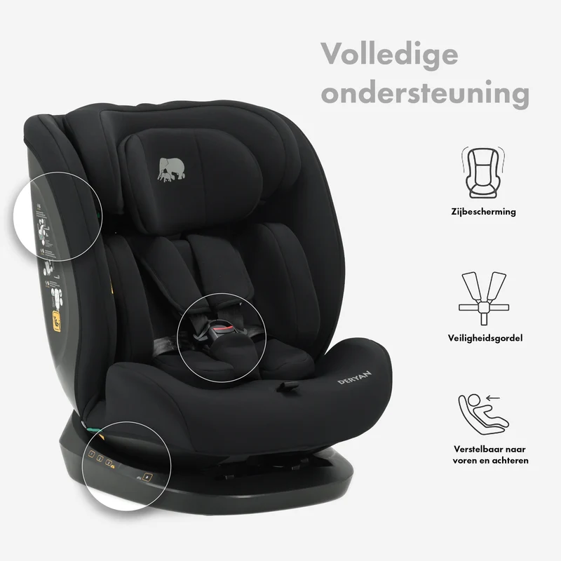 Clyde I-Size-Autokindersitz – Geeignet für Kinder von 40 bis 150 cm – Gruppe 0/1/2/3 – Befestigung mit dem Sicherheitsgurt