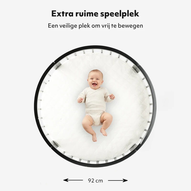 Willow Houten Ronde Box inclusief matras - Zwart