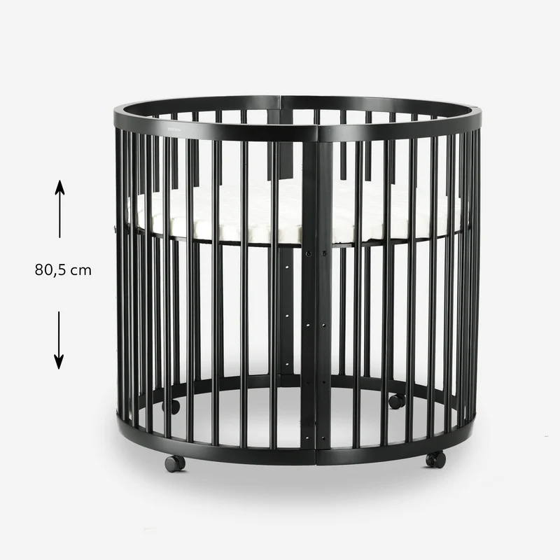 Willow Houten Ronde Box inclusief matras - Zwart