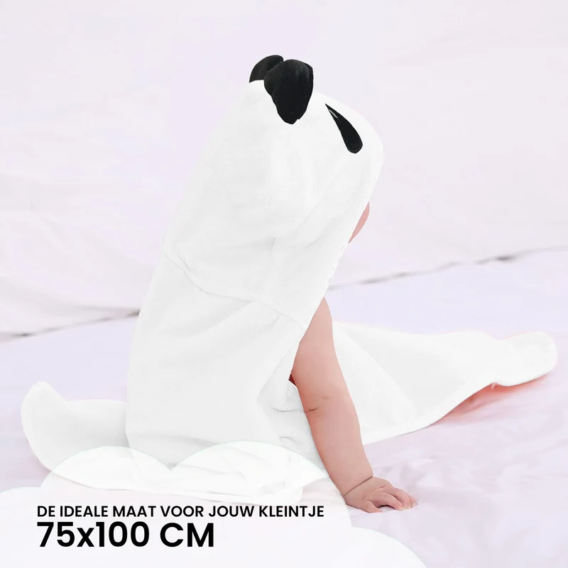 Mooiys Multifunktions-Baby-Fleecedecke mit Kapuze - Wickeldecke - Decke 75x100 cm - Panda