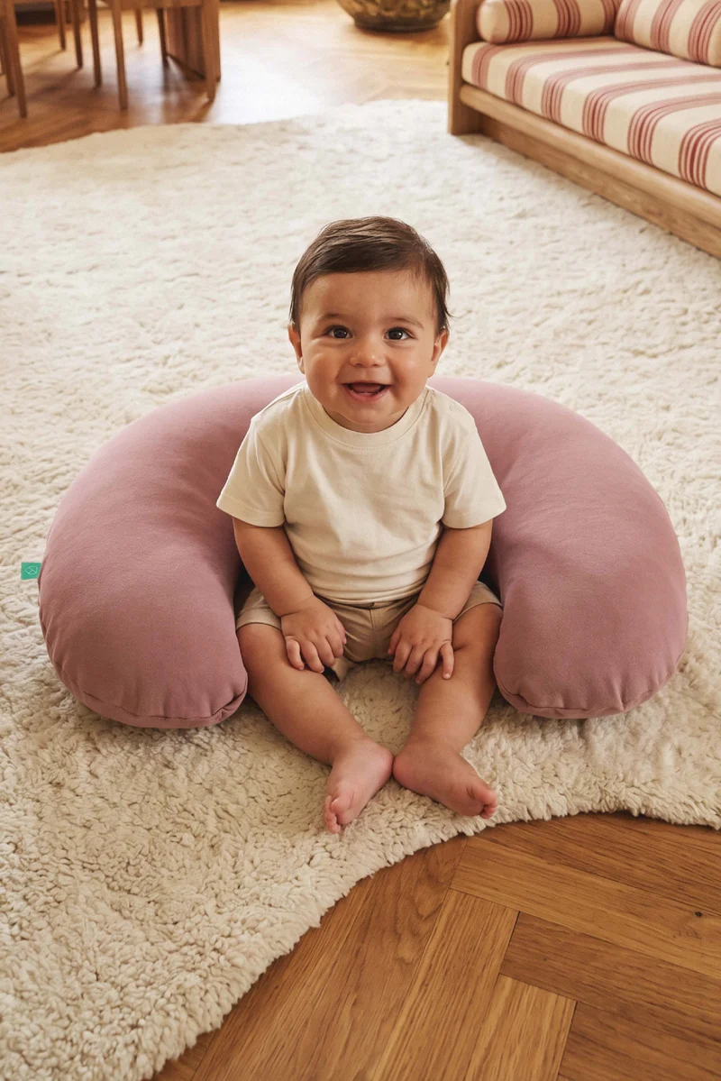 HUG BABY Breastfeeding Pillow - Light Brown