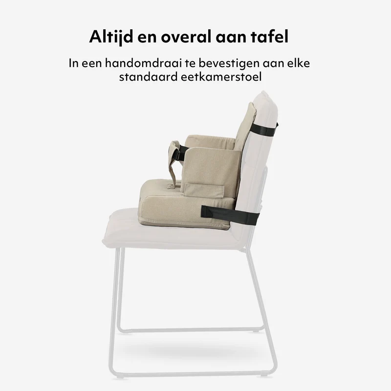 Deryan Travel Booster Stoelverhoger - Inclusief bevestigingsriem Nougat