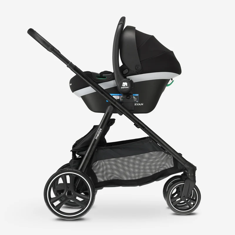 Mooiys Riley Kinderwagen 2in1 - Duo Kinderwagen - erweiterbar mit Tragewanne und Sitz - Schwarz