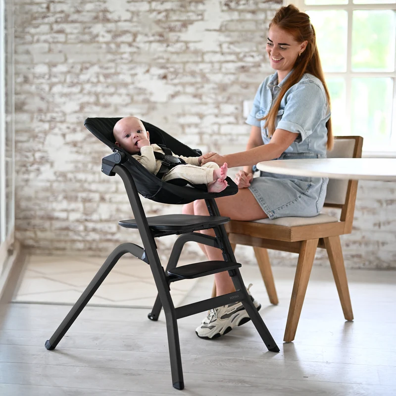 Curve Hochstuhl-Set komplett - Inklusive Babywippe - Schwarz