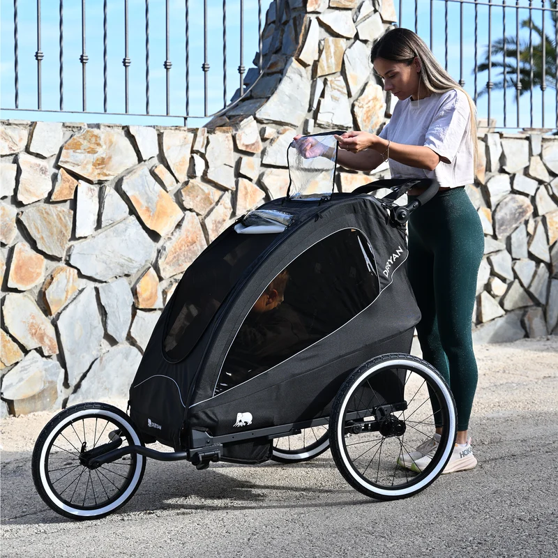 Deryan – Kinderwagen – Jogging-Kinderwagen Schwarz