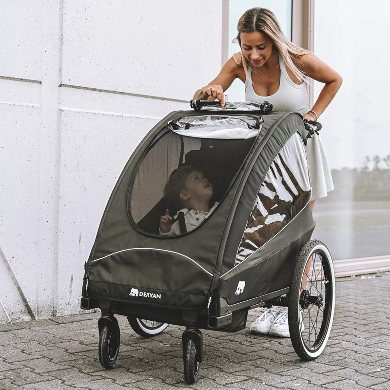 Deryan – Kinderwagen – Jogging-Kinderwagen Schwarz