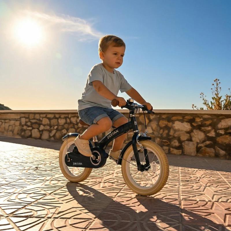 Deryan Kinderfahrrad 12 Zoll – 3-in-1 – Laufrad Blau