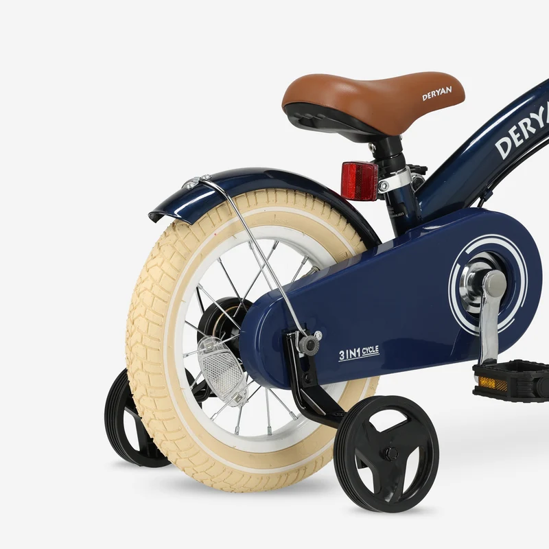 Deryan Kinderfahrrad 12 Zoll – 3-in-1 – Laufrad Blau