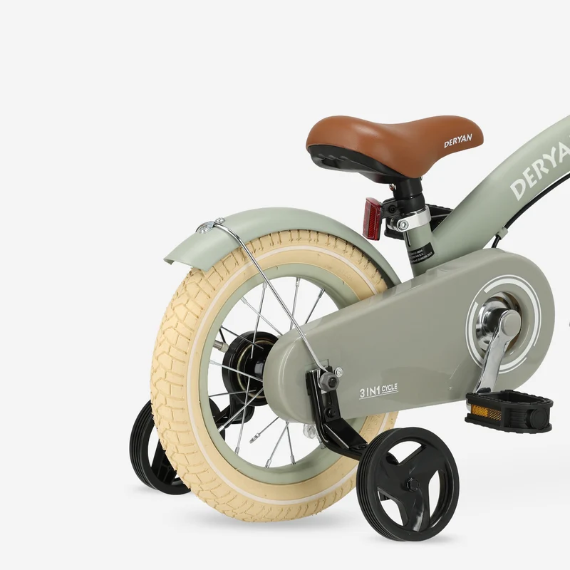 Deryan Kinderfahrrad 12 Zoll – 3-in-1 – Laufrad Grün