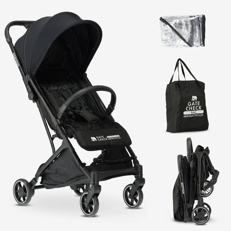 Deryan Airplane Buggy – Inclusief regenhoes en transporttas - Zwart