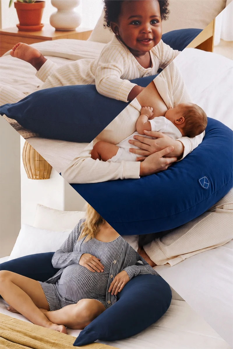 HUGS PLUS Pregnancy and Breastfeeding Pillow - Dark Blue