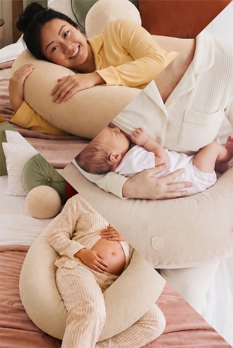 HUGS PLUS Pregnancy and Breastfeeding Pillow - Beige