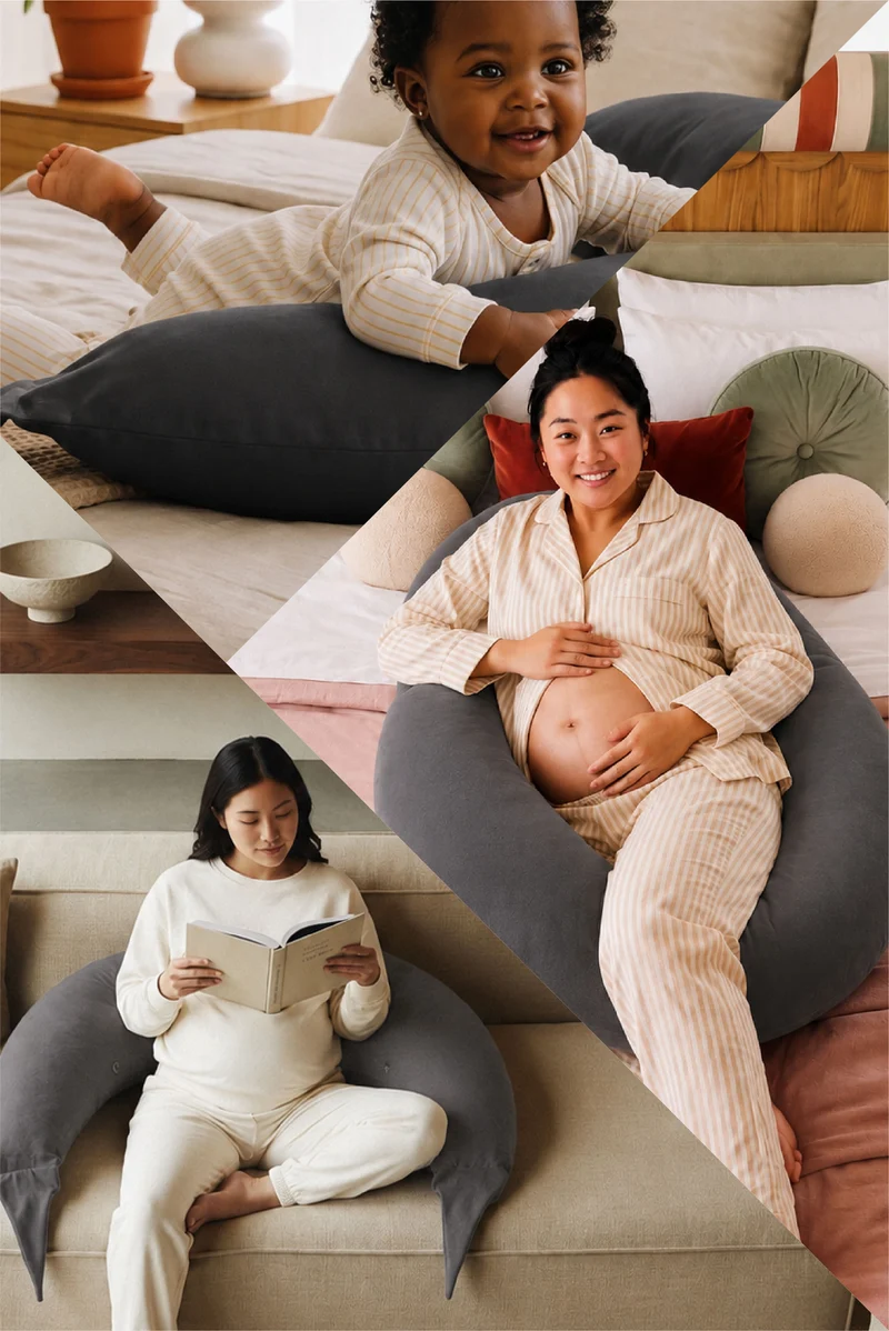 HUGS Pregnancy and Breastfeeding Pillow - Dark Grey