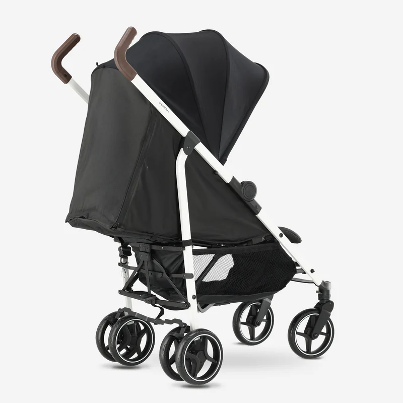 Deryan Bobbie Buggy - Paraplu Buggy - 5-Punts Gordel - Draagtas - Geschikt voor Kinderen tot 22 kg - Verstelbare rugleuning - Zwart - Wit Frame